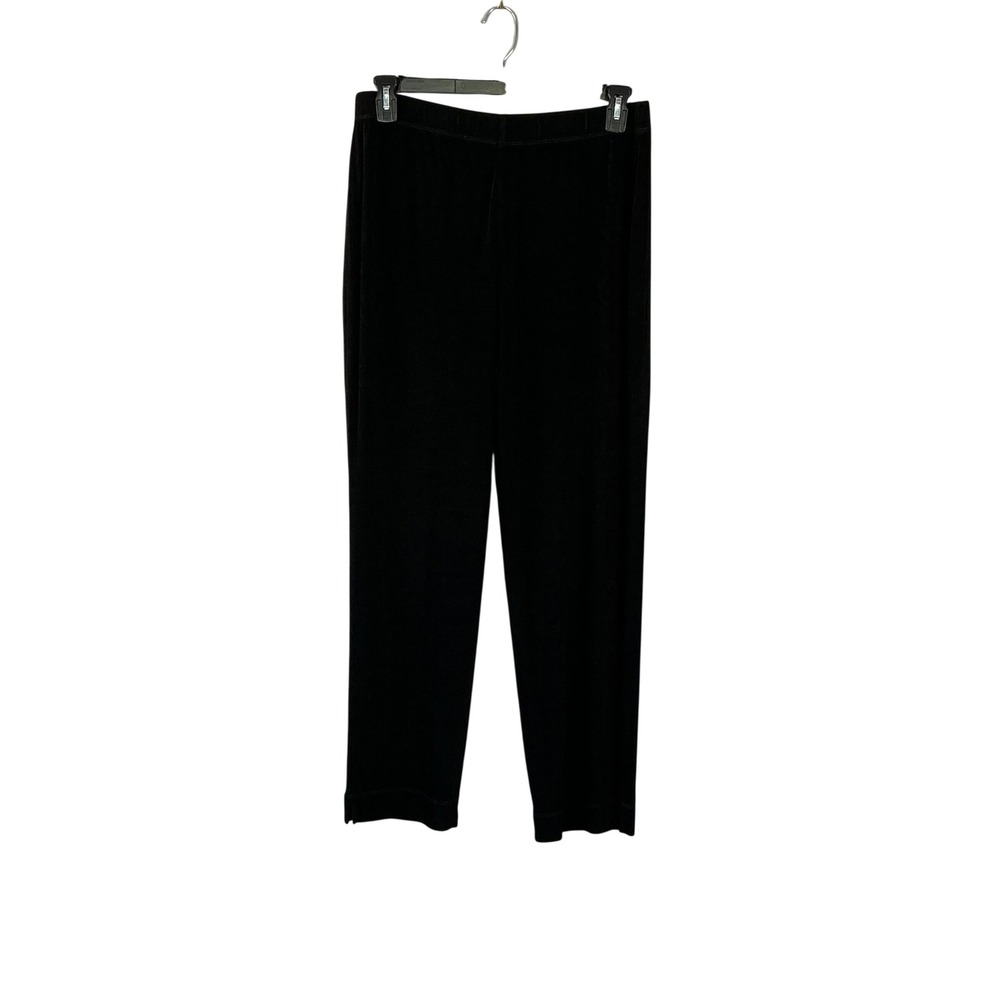 Chico's Travelers Black Slinky Knit Straight Leg Pants Size 2 Regular Elastic